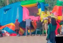 Rusia, dos niñas, castillo inflable, heridas,