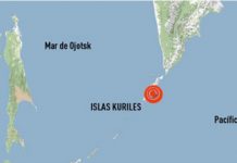 Sismo de magnitud 5,7 al noroeste de las islas Kuriles