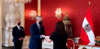 nicaragua, cartas credenciales, presentacion, austria, presidente