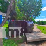 Daños materiales dejó el vuelco de un vehículo en Malacatoya nicaragua, sucesos, accidente de transito, juigalpa,