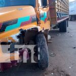 Cuantiosos daños materiales deja colisión entre camiones nicaragua, rio blanco, matagalpa, accidente de transito,