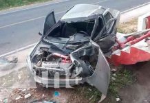 Tres jóvenes vivos de milagro luego de accidentarse en Santo Tomás del Norte nicaragua, chinandega, Santo Tomás del Norte, accidente de transito,