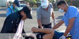 nicaragua, managua, accidente, lesionada, motocicleta, policia,