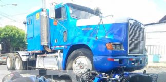 Accidente de tránsito con un cabezal en Managua