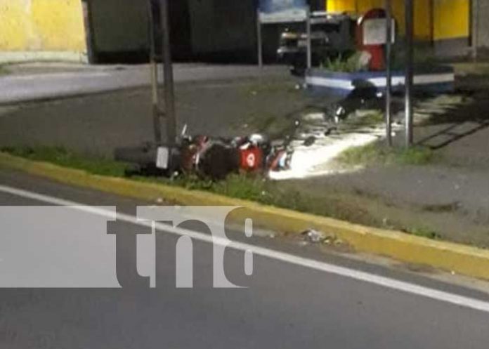 Accidente de tránsito donde un joven falleció en Diriamba