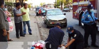 Accidente de tránsito en Managua con un taxi involucrado