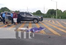 Trágico accidente deja un fallecido y una lesionada en pista Masaya-Granada Accidente de tránsito en pista de circunvalación Masaya-Granada