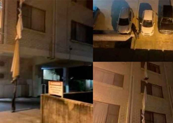 australia- Al estilo Rapunzel tira sábanas para escapar de donde hacía cuarentena