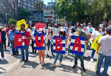 Mexicanos marchan para exigir fin a bloqueo contra Cuba Mexicanos marchan para exigir fin a bloqueo contra Cuba