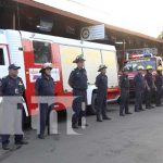 Dos camiones de bomberos fueron desplazados a El Coral, Chontales Equipos de bomberos que van para estación en Chontales