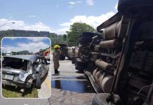 Vuelco de un camión cisterna en Honduras
