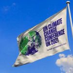 Nicaragua expone su posición previo a la Cumbre del Clima-COP 26 Bandera con logo de Cumbre por el Clima COP 26