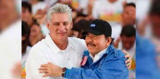 Presidente de NIcaragua Daniel Ortega junto al mandatario de Cuba