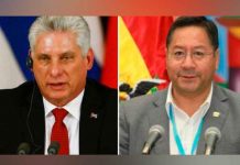 Presidente de Bolivia confirma envío de ayuda solidaria a Cuba Presidente de Bolivia Luis Arce junto a su homólogo de Bolivia