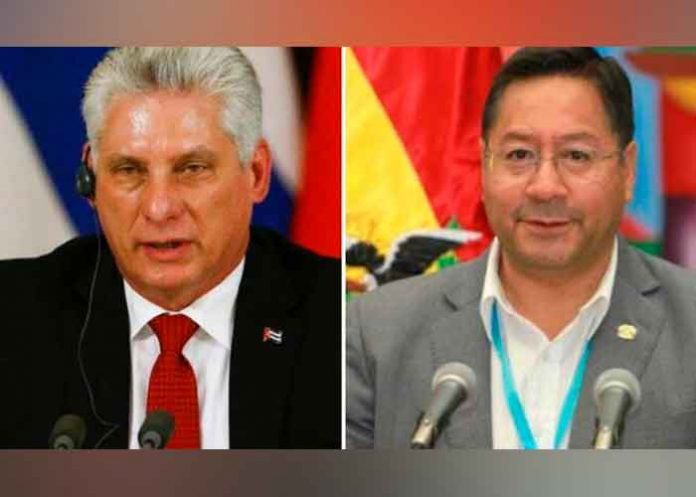 Presidente de Bolivia Luis Arce junto a su homólogo de Bolivia