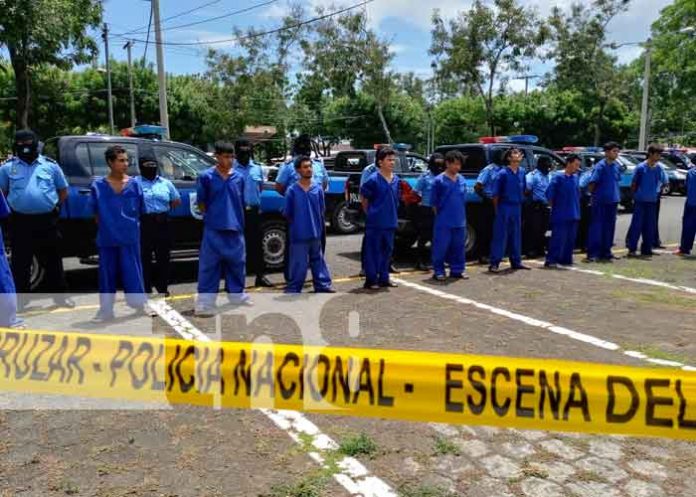 Presentación de delincuentes capturados en Nicaragua