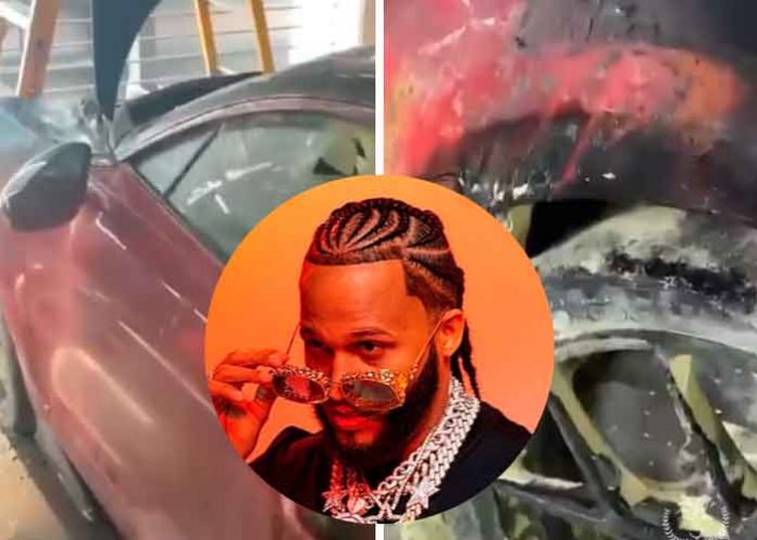 Queman el Bugatti de El Alfa en Miami