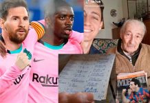 Fan de Messi a sus 100 años anota a mano todos los goles del jugador