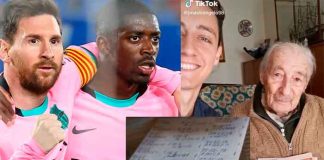 Fan de Messi a sus 100 años anota a mano todos los goles del jugador