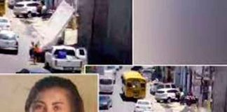 Impactante momento cuando una pared le cae a una embarazada en Honduras