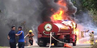 Momentos de un gran incendio en Rancho Grande, Matagalpa