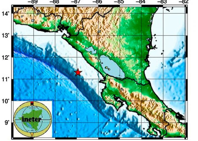 Foto: Dos sismos de magnitud 5.5 y 4.3 sacuden la costa del Pacífico de Nicaragua/Cortesía