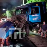 Invasión de carril provoca accidente en la peligrosa Cuesta El Plomo Nicaragua, managua, accidente , cuesta el plomo,