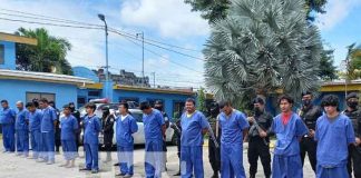 Presentación de delincuentes detenidos en Masaya