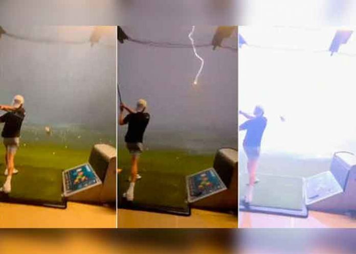 Sorprendente y aterrador, un rayo impacta en una bola de golf (VIDEO)