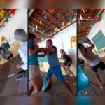 ¡Tremendo pleito! Acompañó a la "querida" a vacunarse y se encontró a su esposa