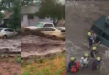Impactante video del rescate de una familia que era arrastrada por fuertes correntadas Impactante video del rescate de una familia que era arrastrada por una correntada