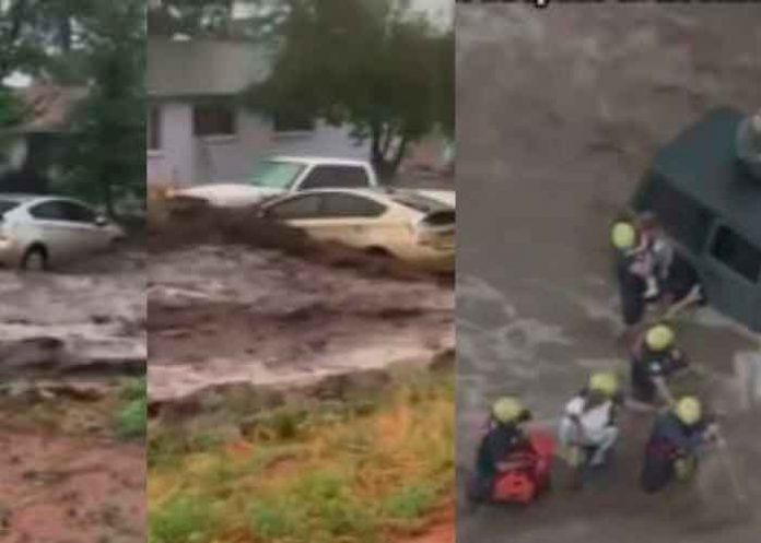 Impactante video del rescate de una familia que era arrastrada por una correntada