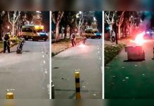 ¡La locurita! Policía lo detiene, no tenía los papeles de la moto y decidió quemarla ¡La locurita! Policía lo detiene, no tenía los papeles de la moto y decidió quemarla