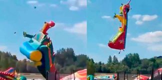 Momentos donde los castillos inflables salen por los aires