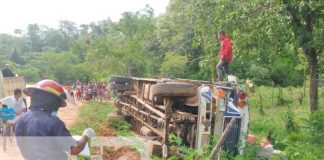 Escena del accidente de tránsito en Waspam
