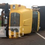 Vuelco deja daños materiales en el km 30 de la Carretera Sur nicaragua, carazo, vuelco, camión,
