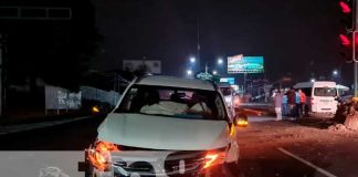 Accidente deja dos lesionados en la segunda entrada de Las Colinas en Managua