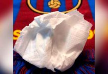 "Con todo y mocos" venden el pañuelo de Messi: Piden 1 millón de dólares