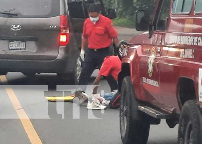 Accidente de tránsito con joven lesionado en Carazo
