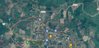 Imagen satelital de Cinco Pinos, Chinandega