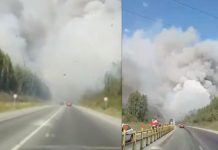 Incendios forestales en Rusia bloquean una carretera