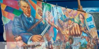 Inauguración de un enorme mural donde se resalta la gesta patriótica durante la guerra de 1856 y 1857