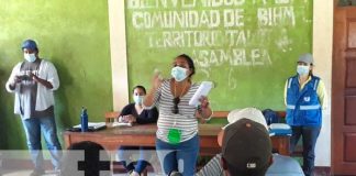 Pobladores del Caribe nicaragüenses reunidos para conocer de los proyectos de desarrollo
