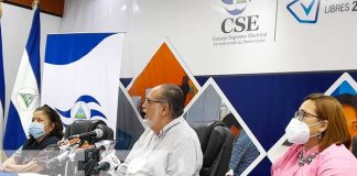 Conferencia de prensa desde el Consejo Supremo Electoral