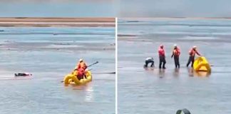 Pensaron que el hombre estaba muerto, pero solo "se echaba un pelón" en medio del río