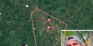 Imagen sateliltal de Rosita, junto a una foto del supuesto femicida