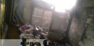 Lugar donde ocurrió el incendio en una vivienda de Siuna