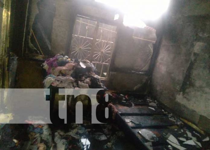 Lugar donde ocurrió el incendio en una vivienda de Siuna