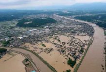 Japón llama a evacuar a decenas de miles por fuertes lluvias / FOTO / Twitter