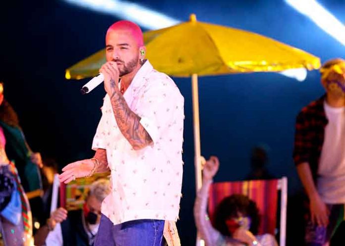 maluma, Maluma durante un concierto en Los Ángeles el 31 de diciembre del 2020 / FOTO / AFP